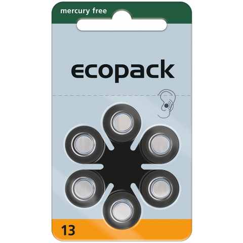 6 x Hörgerätebatterie eco Pack-Größe 13