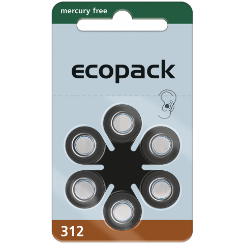 6 x Hörgerätebatterie eco Pack-Größe 312