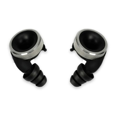 Knops Design Gehörschutz-black-Silber geriffelt